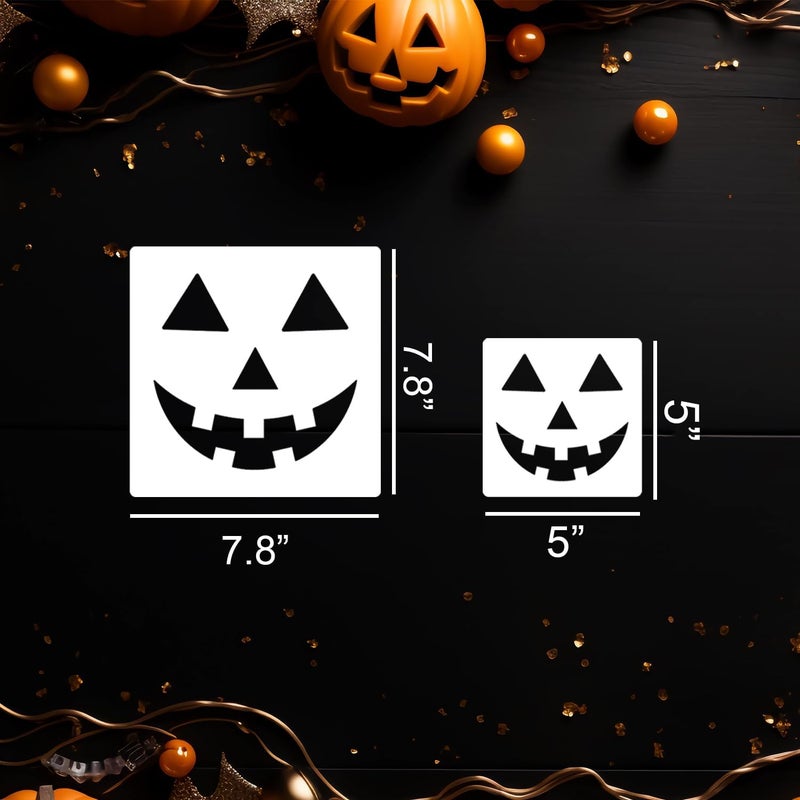 SUNVERSE Halloween Stencils Pumpkin Face Stencils Reusable Ghost Face Stencil for Painting on Wood Fabrics DIY Crafts Decor - Image 2